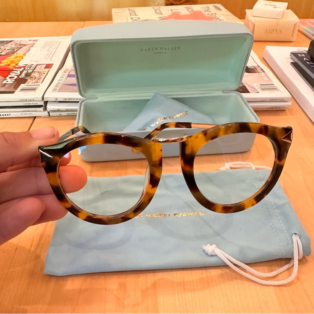 Karen Walker Brown Tortoise Blue Light Glasses